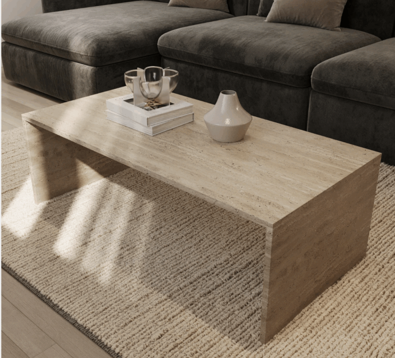Verona Travertine Coffee Table – Minimalist Design - Image 4