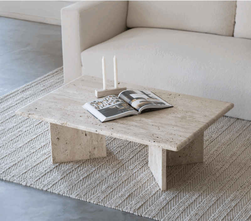 Naya Coffee Table – Travertine Marble - Image 3