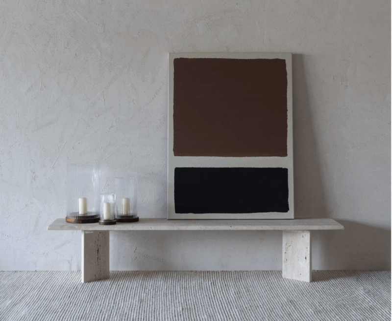 Reyah Travertine Marble TV unit