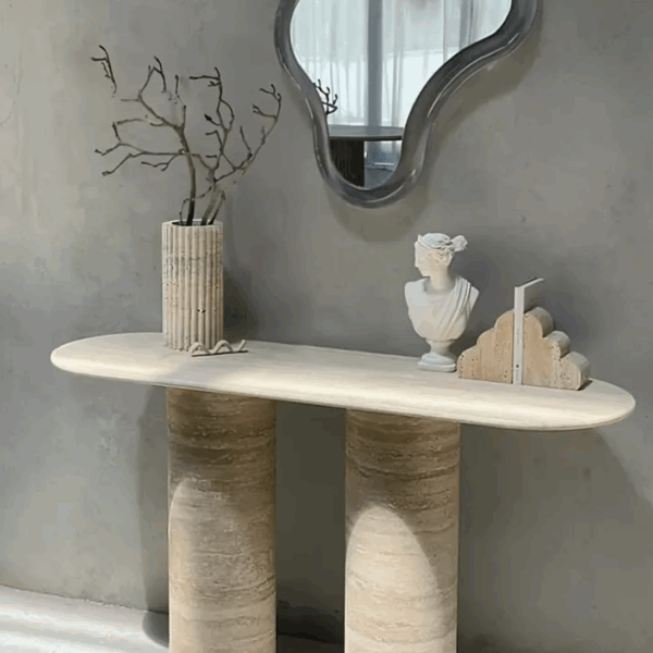 Natural Travertine Marble Bookend