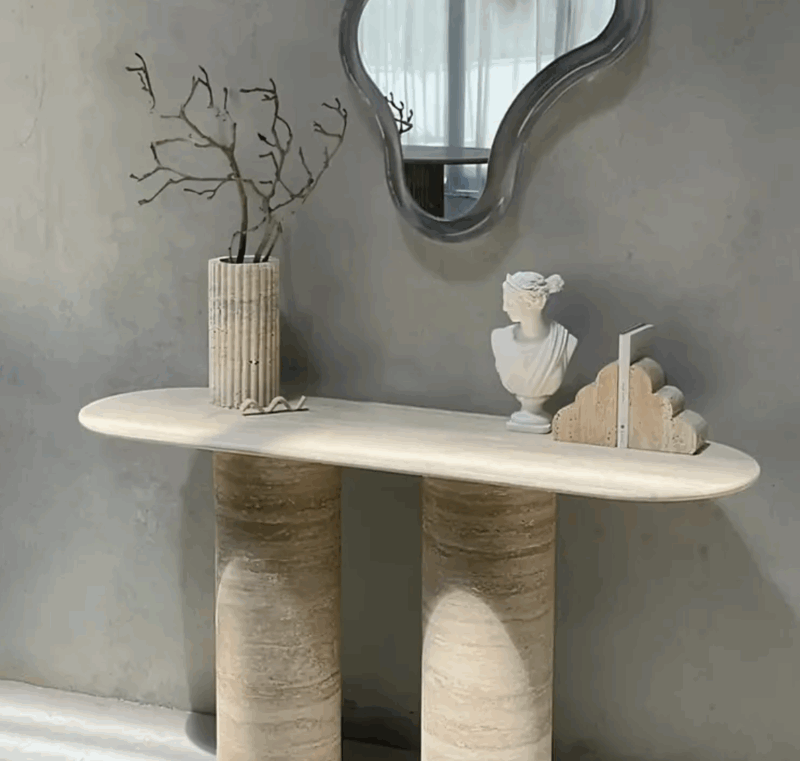 Natural Travertine Marble Bookend