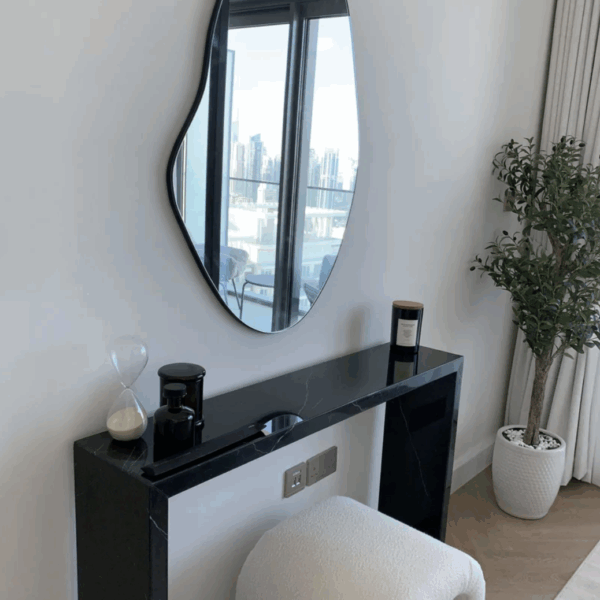 Astra Console – Black Marble Square Design