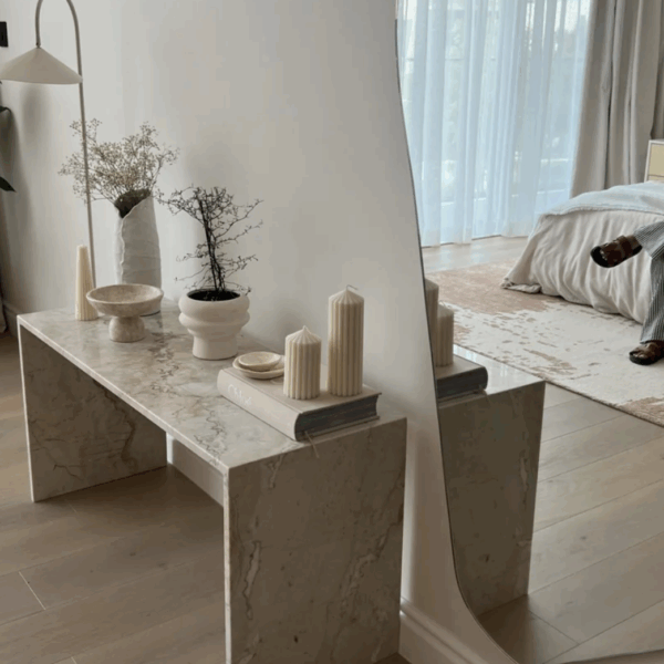 Elara Console – Beige Adanna Marble