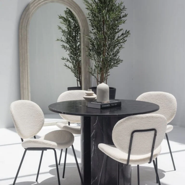 Cyrene Black Marquina Marble Dining Table