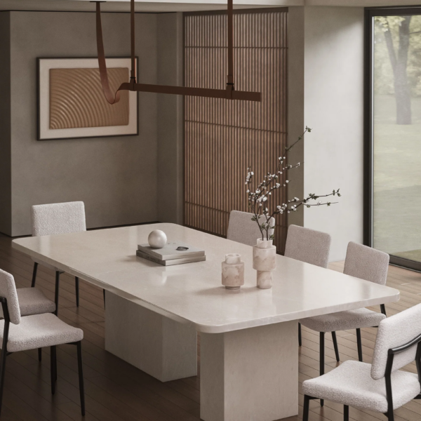 Santorini Beige Marble Dining Table